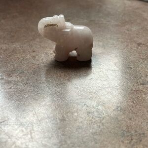 rose quartz carved elephant
